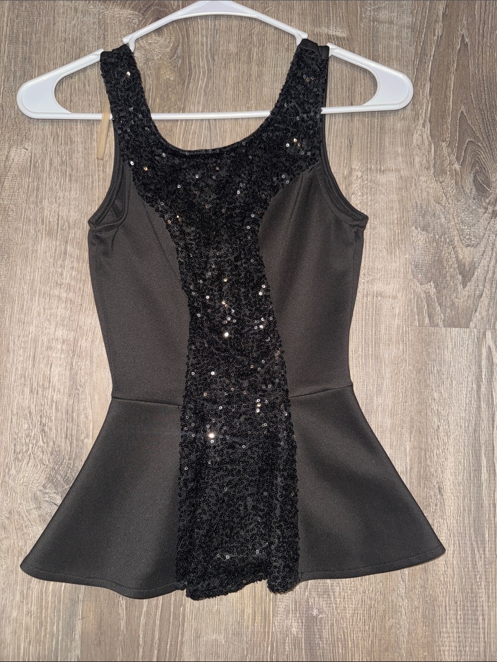 Charlotte Russe Black Sequin Peplum Tank Top